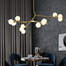 GobekUsa Glass Balls Tree Branches Chandelier, Nordic LED Ceiling Light