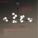 GobekUsa Glass Balls Tree Branches Chandelier, Nordic LED Ceiling Light