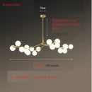 GobekUsa Glass Balls Tree Branches Chandelier, Nordic LED Ceiling Light