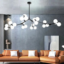 GobekUsa Glass Balls Tree Branches Chandelier, Nordic LED Ceiling Light