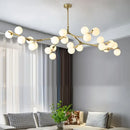 GobekUsa Glass Balls Tree Branches Chandelier, Nordic LED Ceiling Light