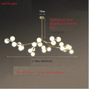 GobekUsa Glass Balls Tree Branches Chandelier, Nordic LED Ceiling Light
