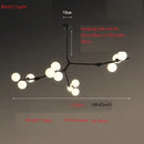 GobekUsa Glass Balls Tree Branches Chandelier, Nordic LED Ceiling Light