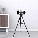 GobekUsa Modern Metal LED Vanity Lamp with USB and Round Shade - Black Tripod Design