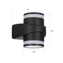 GobekUsa Contemporary Black LED Wall Lighting: Tubular Metal Wall Washer Sconce for Backyard