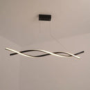 GobekUsa Modern Black Twist LED Pendant Light with Aluminum Chandelier Design - Perfect for Restaurants