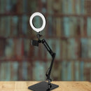 GobekUsa Modern Black USB Fill-in Flash Light with LED Vanity Lamp for Mobile Phones - Stylish Metal Shade