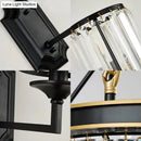 GobekUsa Modern Metallic Cylinder Wall Lamp: 1 Light Sconce with Clear Crystal Prism in Black for Corridor