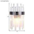 GobekUsa Contemporary Black Wall Sconce with Icicle Crystal for Dining Room Lighting