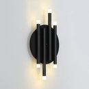 GobekUsa Modern Black Wall Light with Round Backplate - 6-Light Metal Wall Lamp for Hallway and Bedside