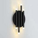 GobekUsa Modern Black Wall Light with Round Backplate - 6-Light Metal Wall Lamp for Hallway and Bedside