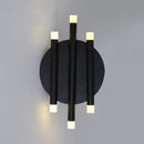 GobekUsa Modern Black Wall Light with Round Backplate - 6-Light Metal Wall Lamp for Hallway and Bedside