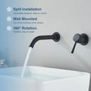 GobekUsa Black Wall Mounted Basin Faucet with Single Handle Hot Cold Water Mixer Tap