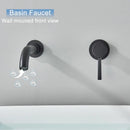 GobekUsa Black Wall Mounted Basin Faucet with Single Handle Hot Cold Water Mixer Tap