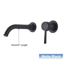 GobekUsa Black Wall Mounted Basin Faucet with Single Handle Hot Cold Water Mixer Tap