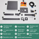 GobekUsa Black Wall Mounted Shower System with Handshower - 12/16 Inch Rainwater Faucet