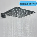 GobekUsa Black Wall Mounted Shower System with Handshower - 12/16 Inch Rainwater Faucet