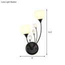 GobekUsa Black Half-Bulb Wall Sconce Light with Frosted White Glass Bowl- Modern and Elegant Wall Mount Lamp