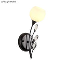 GobekUsa Black Half-Bulb Wall Sconce Light with Frosted White Glass Bowl- Modern and Elegant Wall Mount Lamp
