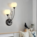 GobekUsa Black Half-Bulb Wall Sconce Light with Frosted White Glass Bowl- Modern and Elegant Wall Mount Lamp