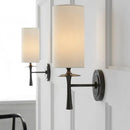 GobekUsa Modern Black Wall Sconce Light with White Glass Shade - 1 Head Cylindrical Fixture