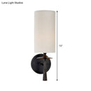 GobekUsa Modern Black Wall Sconce Light with White Glass Shade - 1 Head Cylindrical Fixture