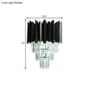 GobekUsa Modern Black Wall Sconce with Tapered Bulbs, Clear Crystal Prisms - Flush Mount