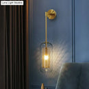 GobekUsa Modern Clear Glass Wall Sconce Light with Wire Mesh - 1 Head Stairway Fixture