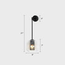 GobekUsa Modern Clear Glass Wall Sconce Light with Wire Mesh - 1 Head Stairway Fixture