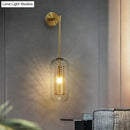 GobekUsa Modern Clear Glass Wall Sconce Light with Wire Mesh - 1 Head Stairway Fixture
