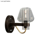 GobekUsa Modern Black Wall Sconce with Clear Glass Mushroom Shade - 1 Light Bedroom Lighting Fixture