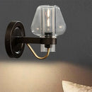 GobekUsa Modern Black Wall Sconce with Clear Glass Mushroom Shade - 1 Light Bedroom Lighting Fixture