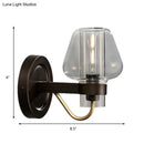 GobekUsa Modern Black Wall Sconce with Clear Glass Mushroom Shade - 1 Light Bedroom Lighting Fixture