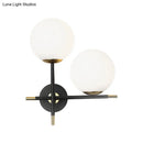 GobekUsa Modern Black Wall Sconce with Milky Glass Shade - 2 Bulbs, Globe Light Fixture