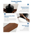 GobekUsa Black Walnut Grain Ceiling Fan with LED Light & Remote Control