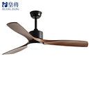 GobekUsa Black Walnut Grain Ceiling Fan with LED Light & Remote Control