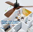 GobekUsa Black Walnut Grain Ceiling Fan with LED Light & Remote Control
