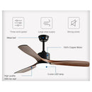 GobekUsa Black Walnut Grain Ceiling Fan with LED Light & Remote Control