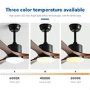 GobekUsa Black Walnut Grain Ceiling Fan with LED Light & Remote Control