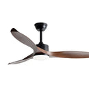 GobekUsa 52" Black Walnut Grain Ceiling Fan with LED Light & Remote Control