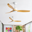 GobekUsa 52" Black Walnut Grain Ceiling Fan with LED Light & Remote Control