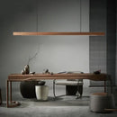 GobekUsa Black Walnut Dining Pendant Light: Simple Log Strip Design for Dining Room, Office