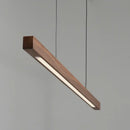GobekUsa Black Walnut Dining Pendant Light: Simple Log Strip Design for Dining Room, Office