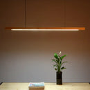 GobekUsa Black Walnut Dining Pendant Light: Simple Log Strip Design for Dining Room, Office