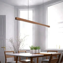 GobekUsa Black Walnut Dining Pendant Light: Simple Log Strip Design for Dining Room, Office