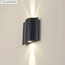 GobekUsa Modern Black LED Patio Sconce Lamp - 2/4/6-Light Flush Mount Wall Light with Wavy Metal Shade, Warm/White Light