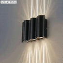 GobekUsa Modern Black LED Patio Sconce Lamp - 2/4/6-Light Flush Mount Wall Light with Wavy Metal Shade, Warm/White Light