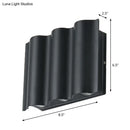 GobekUsa Modern Black LED Patio Sconce Lamp - 2/4/6-Light Flush Mount Wall Light with Wavy Metal Shade, Warm/White Light