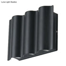 GobekUsa Modern Black LED Patio Sconce Lamp - 2/4/6-Light Flush Mount Wall Light with Wavy Metal Shade, Warm/White Light
