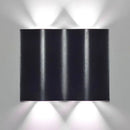 GobekUsa Modern 1/2/3-Light Black Porch Wall Sconce with Wavy Metal Shade and Warm/White Lighting